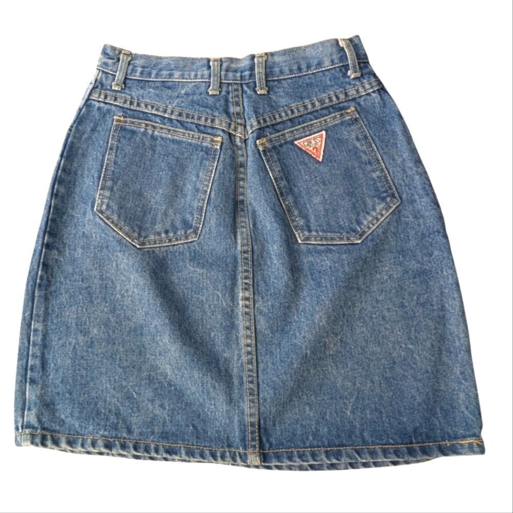 Guess women's‎ vintage blue denim jean skirt size 30